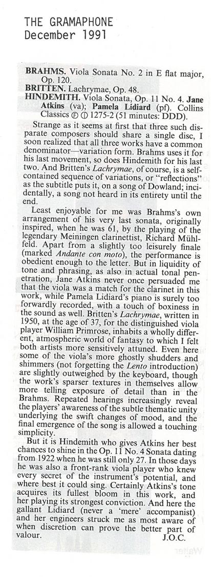 CD Review, 1991, The Gramophone