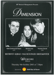Leaflet, 2003, Dimension at Wigmore Hall