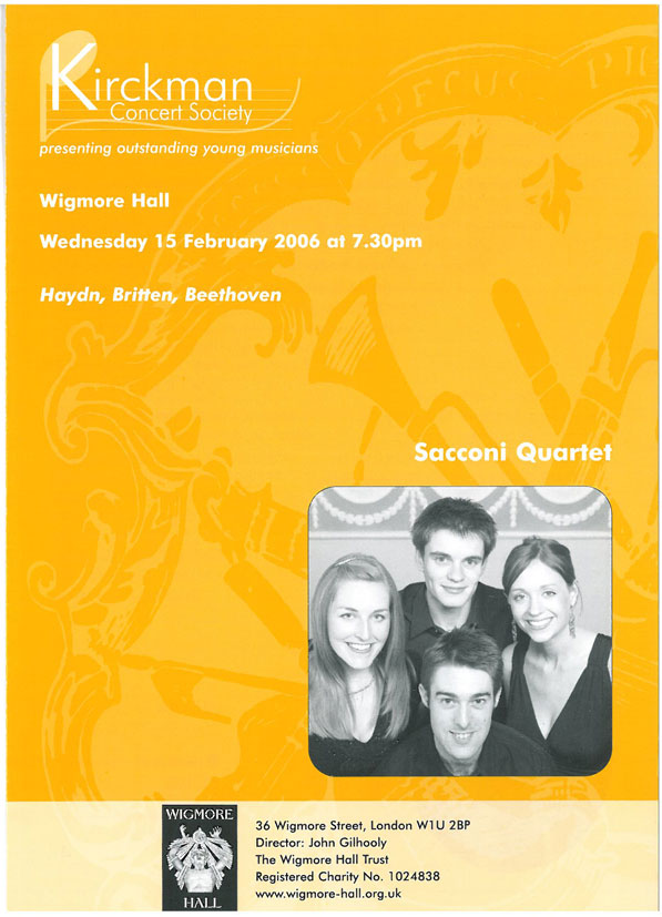 Programme, 2006, Kirckman Concert Society