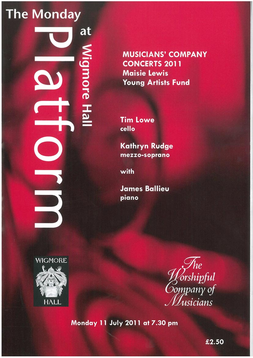 Programme, 2011, Worshipful Company of Musicians