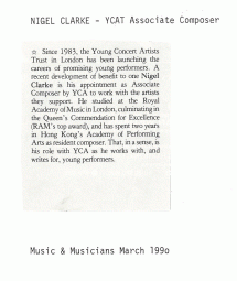 Review, 1990, Music and Musicians