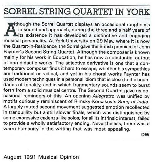 Review, 1991, Musical Opinion