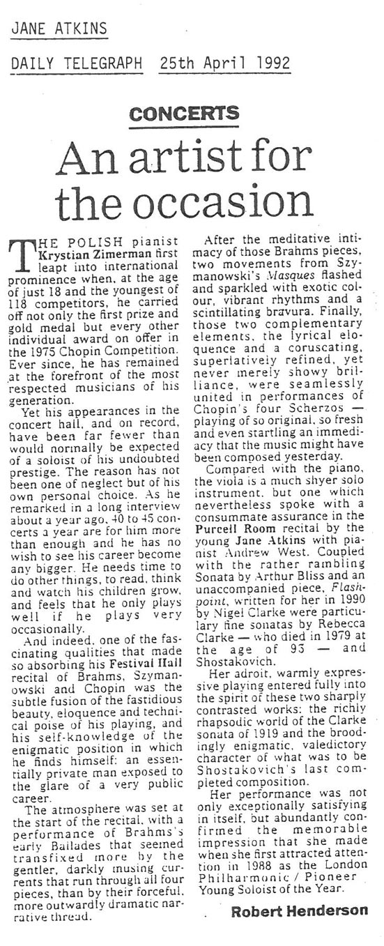 Review, 1992, The Daily Telegraph