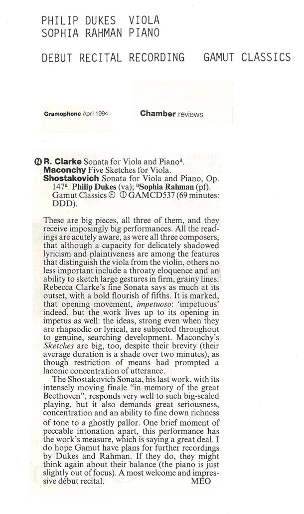 Review, 1994, Gramophone