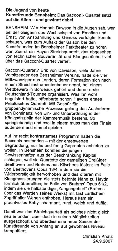Review, 2007, Darmstadter Echo