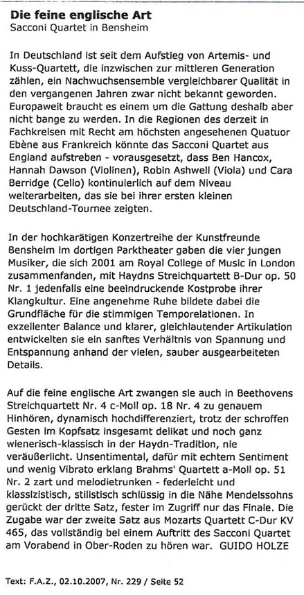 Review, 2007, Rhein Main Zeitung