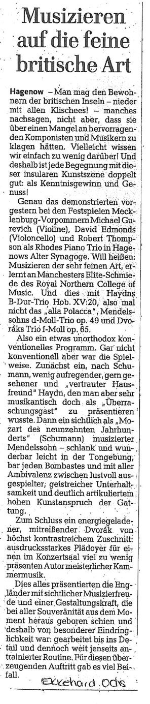Review, 2011, Ostsee Zeitung