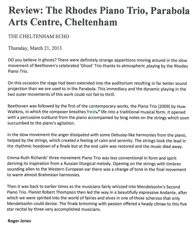 Review, 2013, Cheltenham Echo