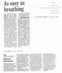 Reviews, 1992, The Guardian and Evening Standard