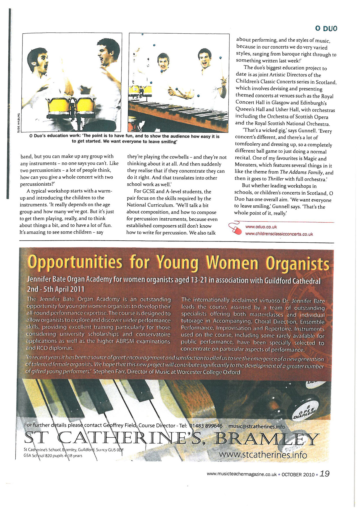Article, 2010, Music Teacher Magazine, p3