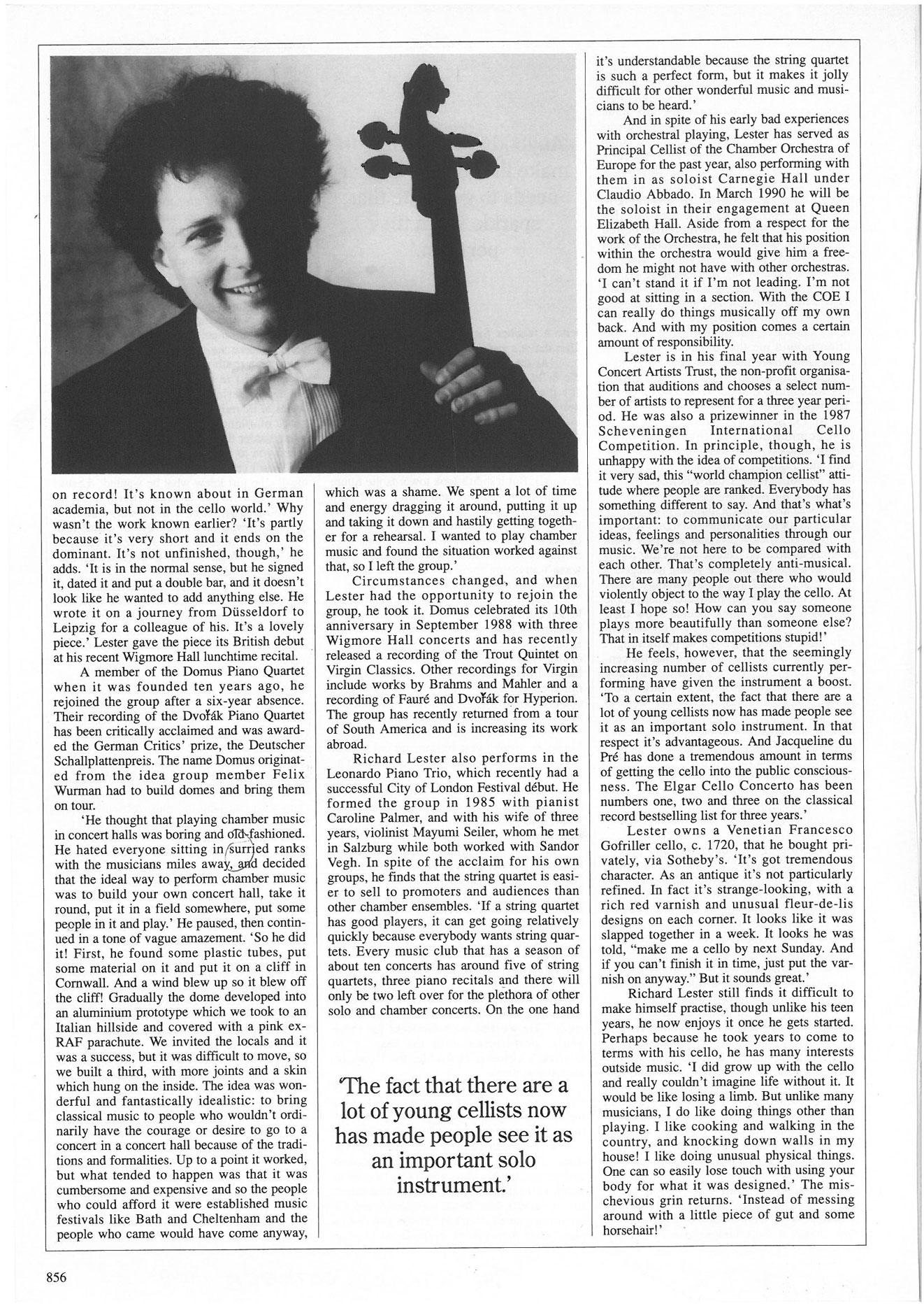 Feature, 1989, The Strad, p4