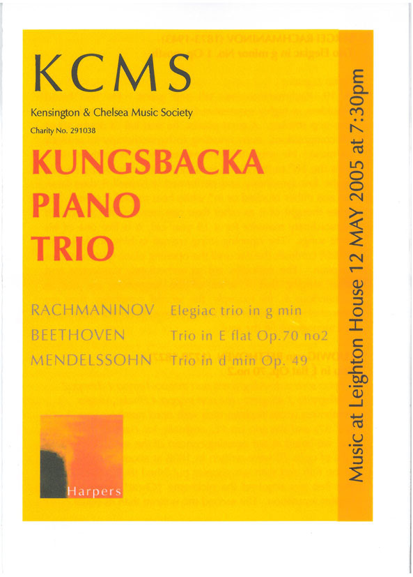 Programme, 2005, Kensington and Chelsea Music Society