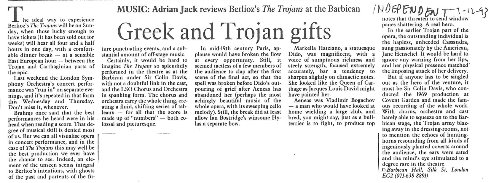 Review, 1993, The Independent