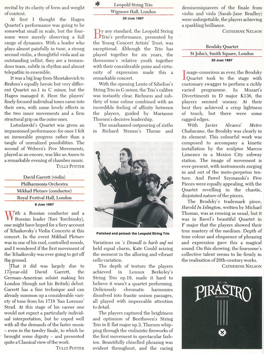 Review, 1997, The Strad