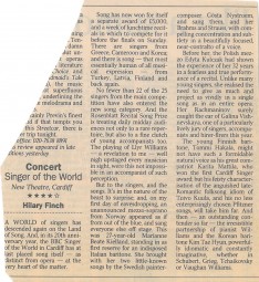 Review, Cardiff Singer of the World
