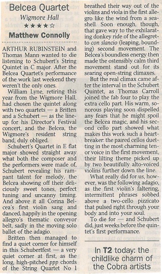 Review, The Times, Wigmore Hall