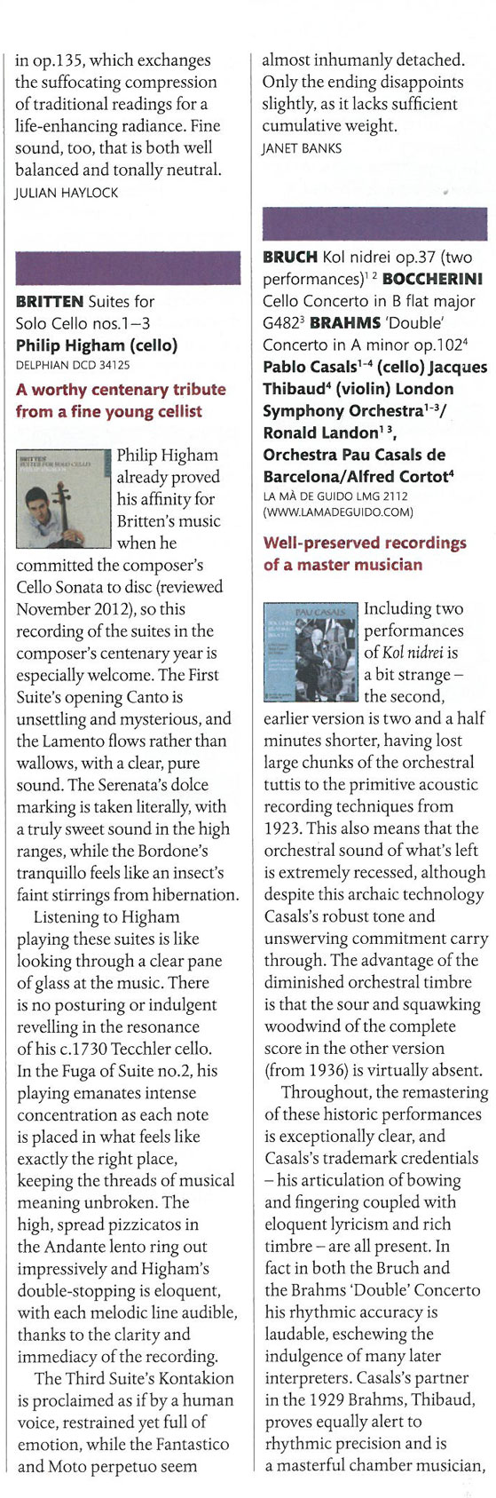 CD Review, 2013 The Strad