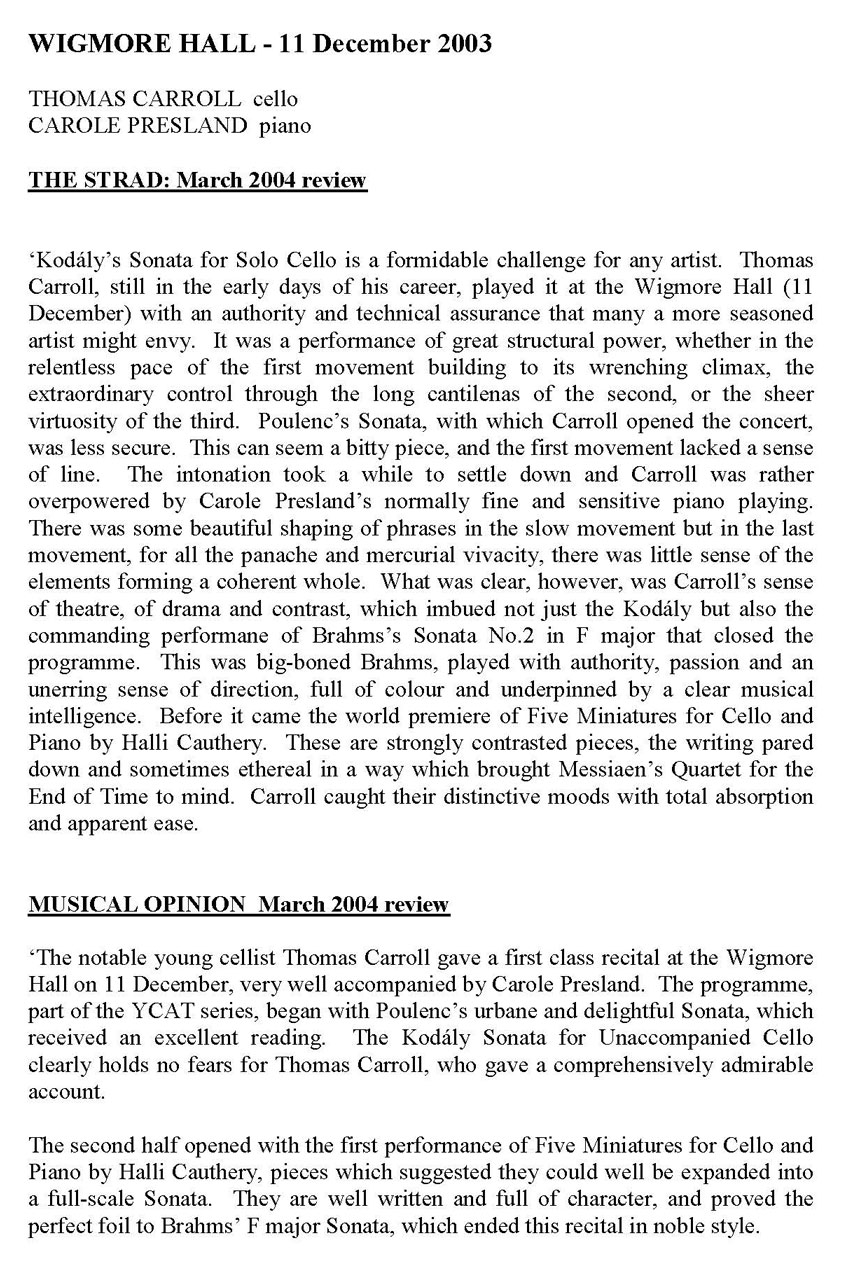 Review, 2004, The Strad