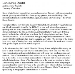 Review, 2009, Kelso Music Society
