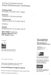 Programme, 2012, Royal Philharmonic Orchestra