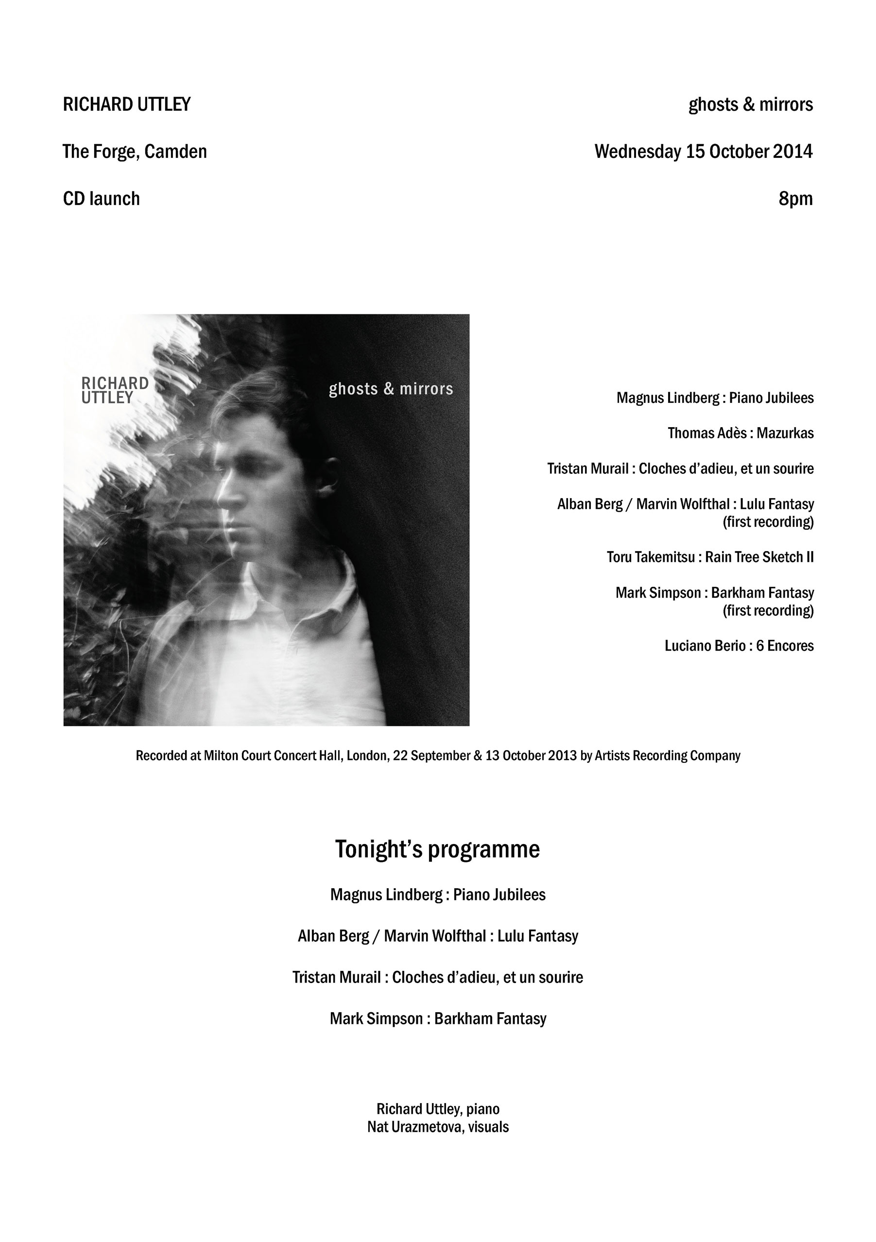 Programme, 2014, CD launch, p1