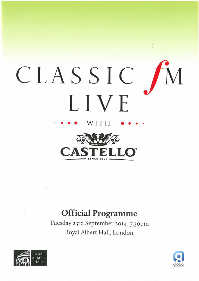 Programme, 2014, Classic FM Live, p1