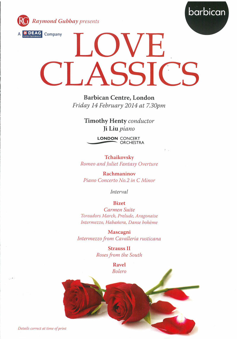 Programme, 2014, Classic FM at the Barbican