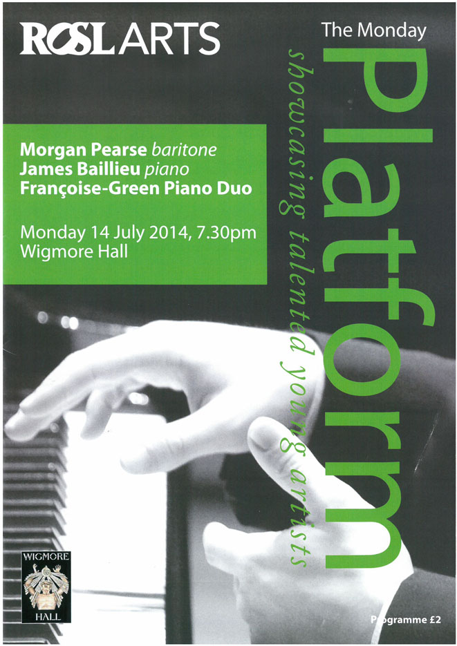 Programme, 2014, Wigmore Hall