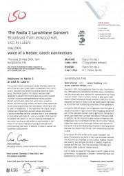 Programme, 2004, LSO Radio 3 Lunchtime Concert