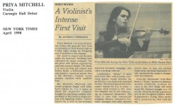 Review, 1998, New York Times, Carnegie Hall Debut
