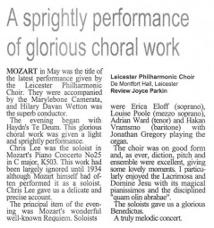 Review, Leicester Philharmonic Choir