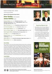 Programme, 2016, Wigmore Hall Song Series